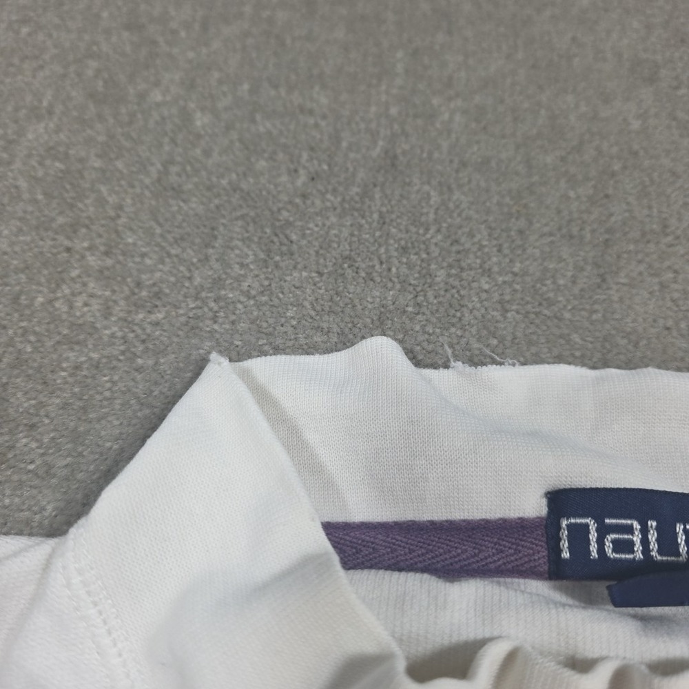 Vtg Nautica Yacht Club Embroidered Crewneck Sweatshirt 90s White Purple Pullover - Picture 8 of 15